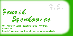 henrik szenkovics business card